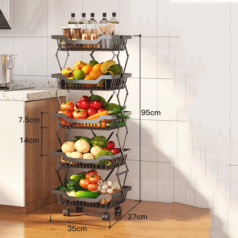 Black White Multi-Functional Multi-Layer Multi-Tier Collapsible Carbon Steel Shelf