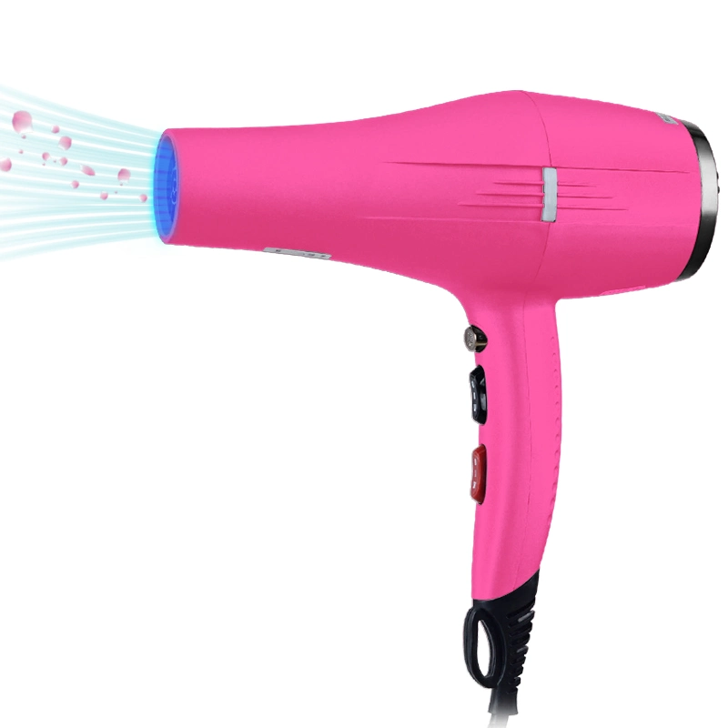 Secador de Cabelo eléctrico para Casa Hairstylists luz azul com alta potência eólica, Fast Dry e frio quente Ar