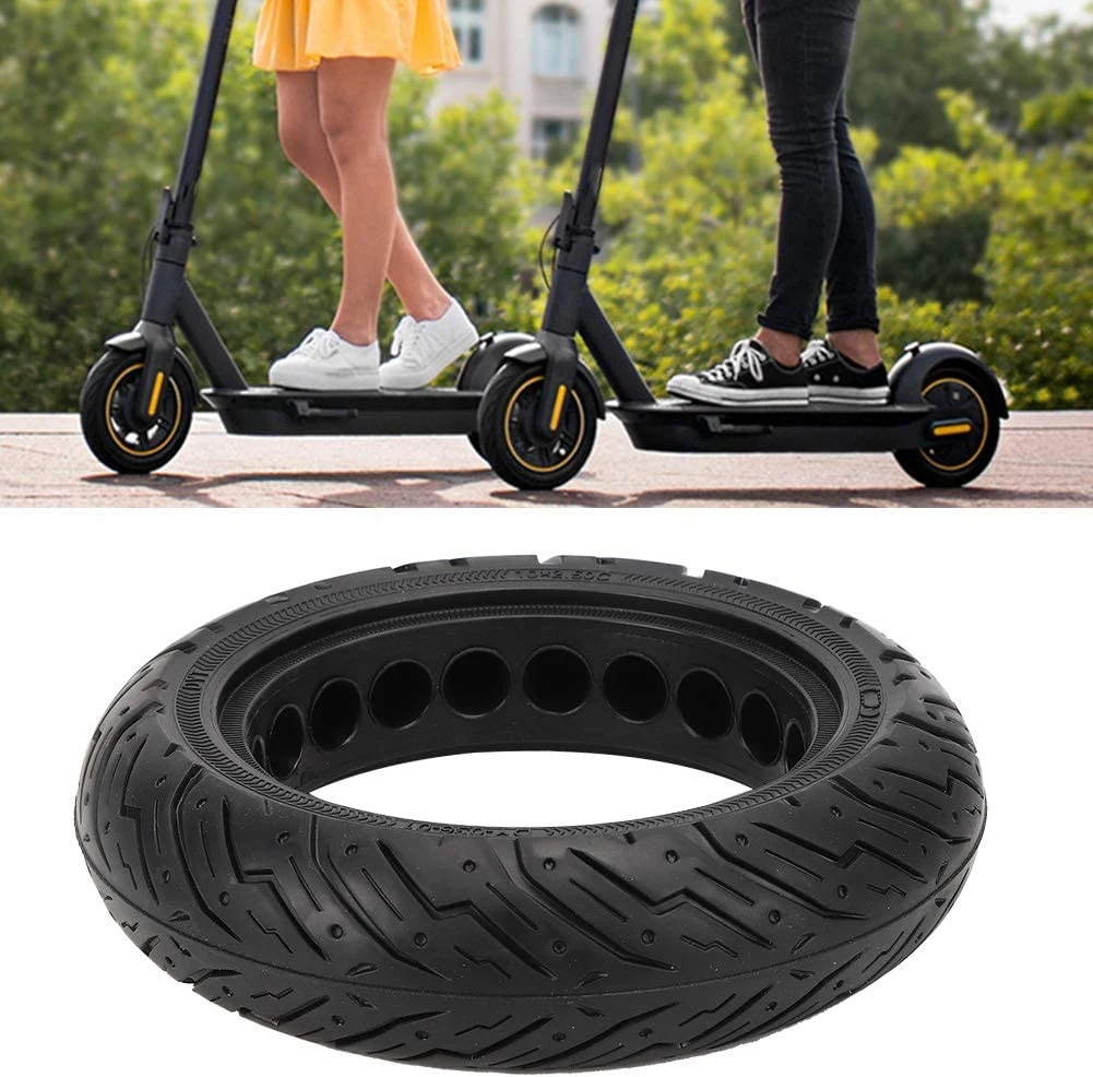 Electric Scooter Tyre Solid Tire, 10X2.50c Anti Explosion Rubber Tire Scooter Tire Wheel Front/Rear Tire Replacement for Ninebot Max