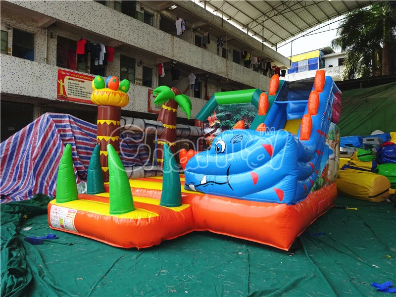 Dinosaurio al aire libre comercial Combo hinchables castillo hinchable Bouncer inflables puente combinado castillo saltar a la venta Chb1454