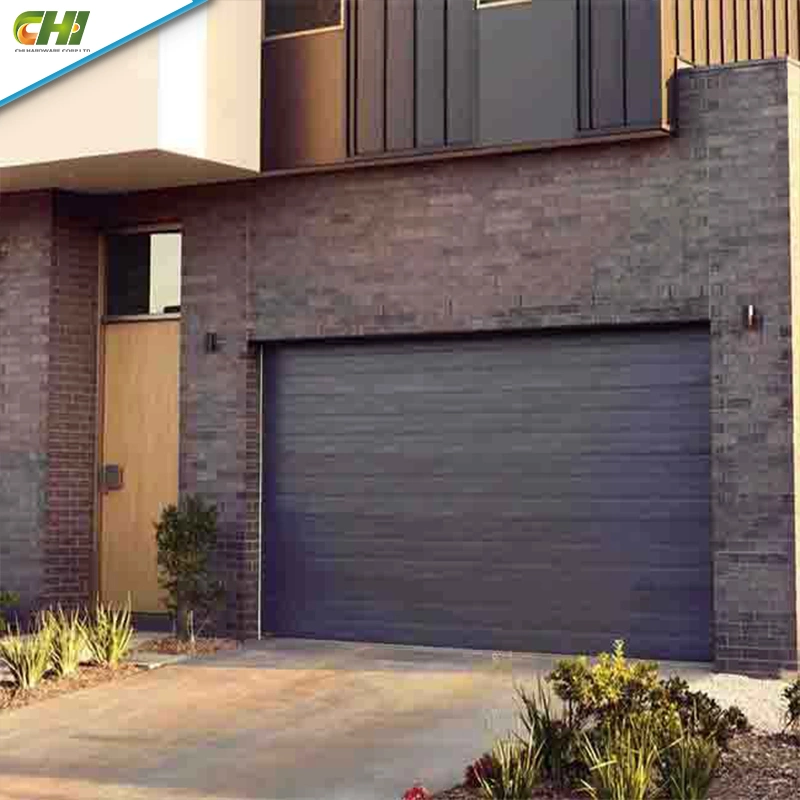 Overhead Motorized Bifold Sectional Garage Door Insulated Steel Black Metal Residential Insulation Garage Doors