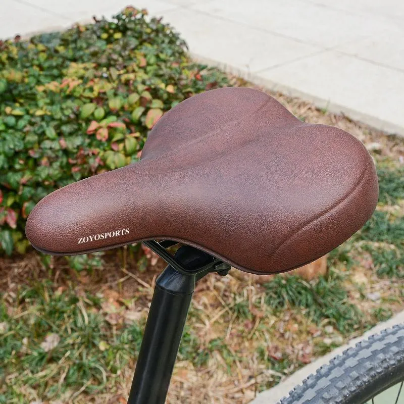 Wide Bicycle Saddle Comfortable PU Leather Surface Weatproof Essential Bike Seat