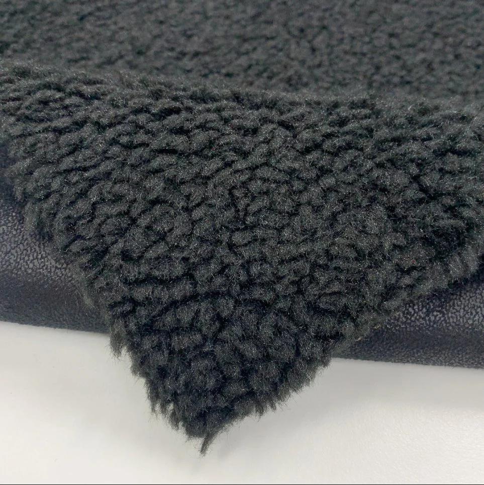 100 Polyester Fur Sherpa Fabric Bonded Suede Fabric for Coat