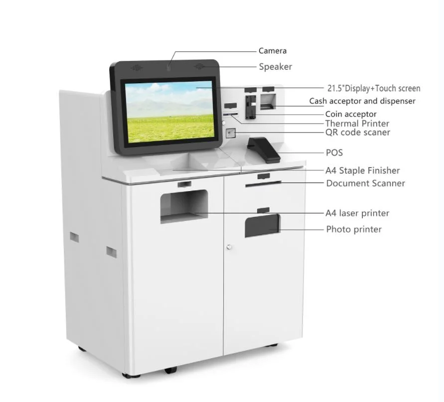 Self Service A4 Documents Printing Scan Form Filling Printer Kiosk Cash Payment