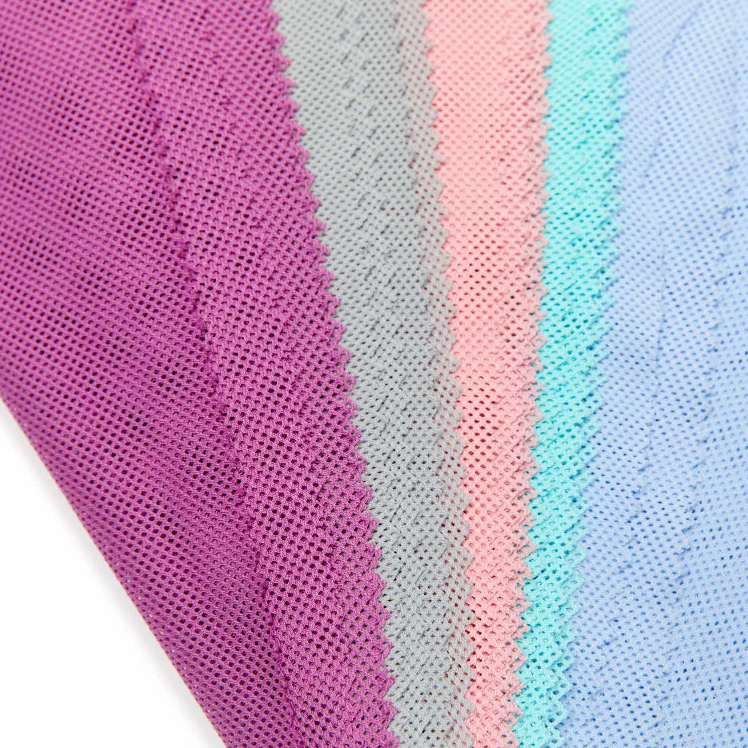 Polyester 2*2 65GSM Net/Mesh Knitted Garment Lining Fabric for Sport