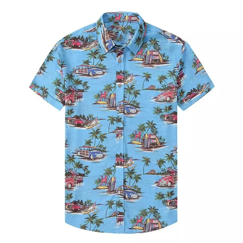 New Design Stylish Men Print Hawaiian Shirts