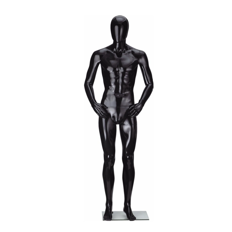 High Polished Shiny Black Gentleman Plastic Mannequin for Display