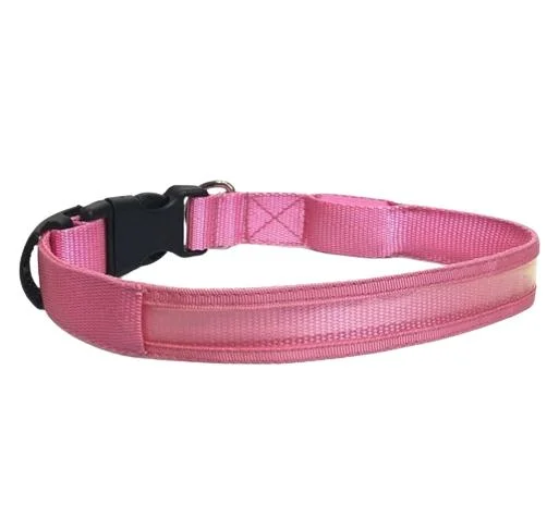 2023 Pink Wholesale Adjustable LED Pet Collar Factory Direct Supply