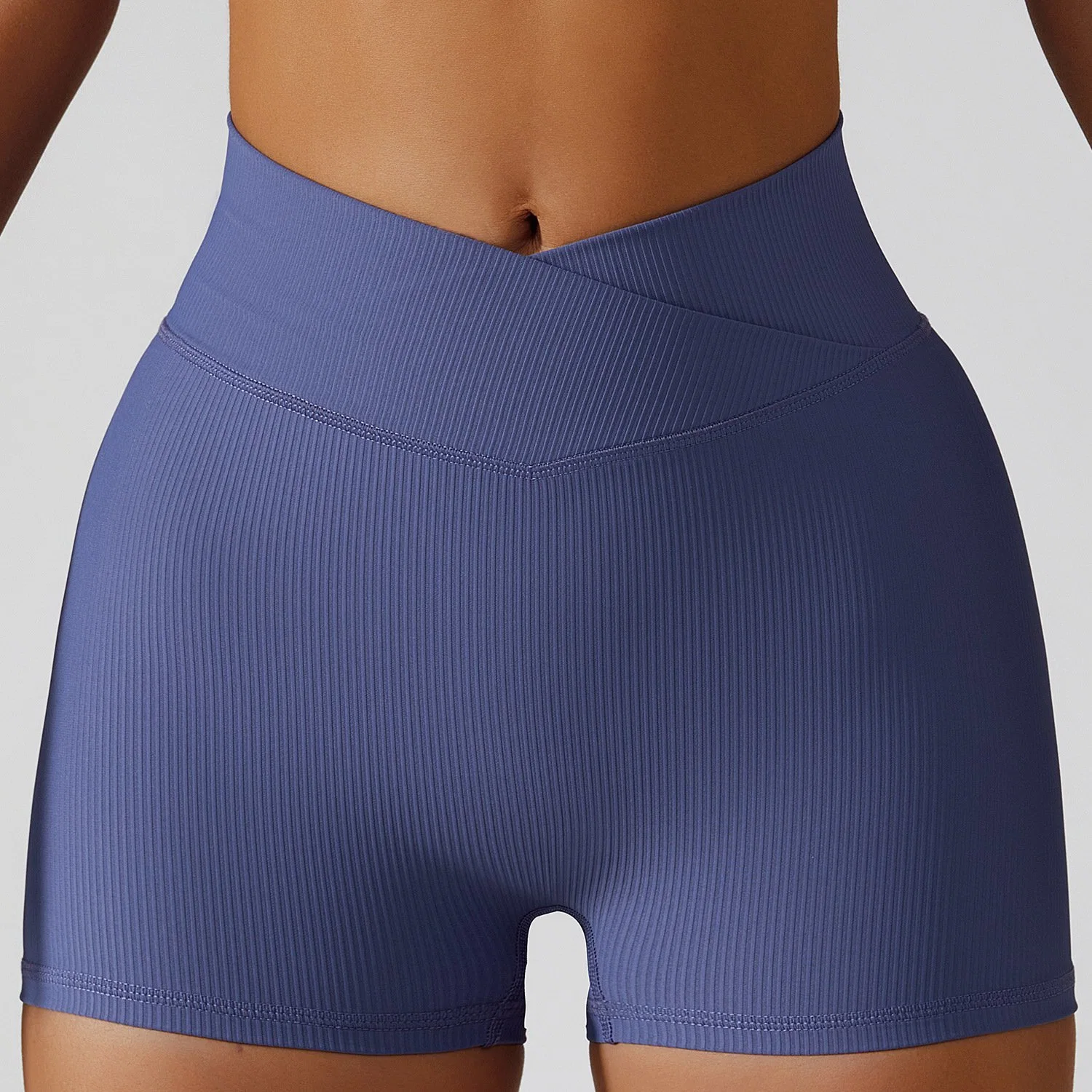 Bdk6397 Las mujeres de rosca fina cintura alta correr Fitness Yoga pantalones cortos pantalones cortos deportes de exterior