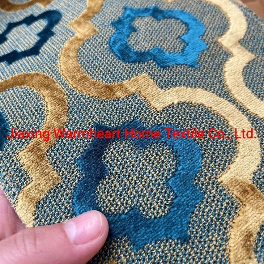 Highend Cut Pile Jacquard Velvet Furniture Fabric for Sofa Bedding Chair Cushion Upholstery Fabric (WH044)