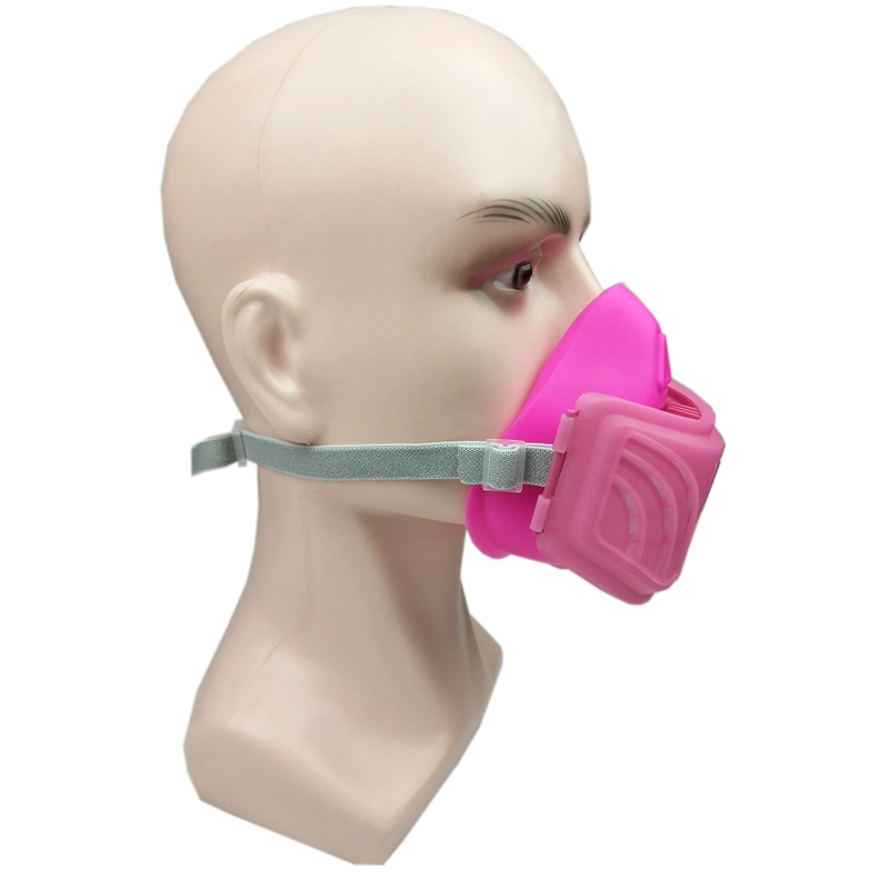 Pink Silicone Half FaceFilter Smell Allergy Respirator Protection Reusable Dust Mask