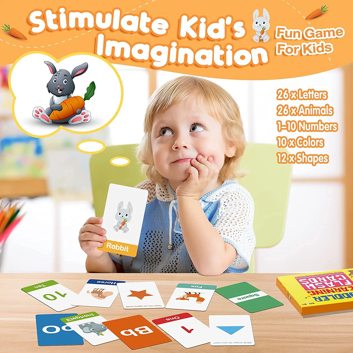 Kids Easter Gifts Learning Colors Flash Cards for Toddlers 1-6 Years