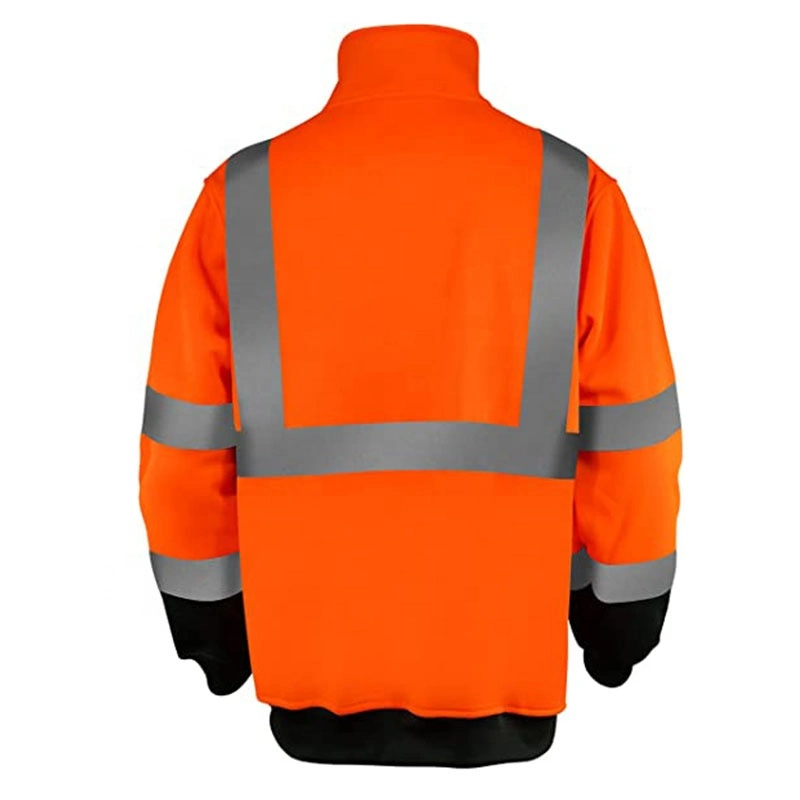 ANSI Class 3 High Vis Fleece Jacket Safety Reflective Sweatshirt Workwear