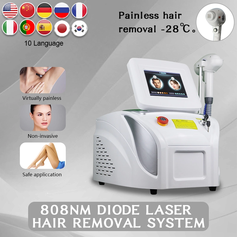 Best Sale Portátil 808nm 755nm 1064nm corpo depilação pele Dispositivos de branqueamento Díodo Remoção de cabelo Laser Beleza Machine