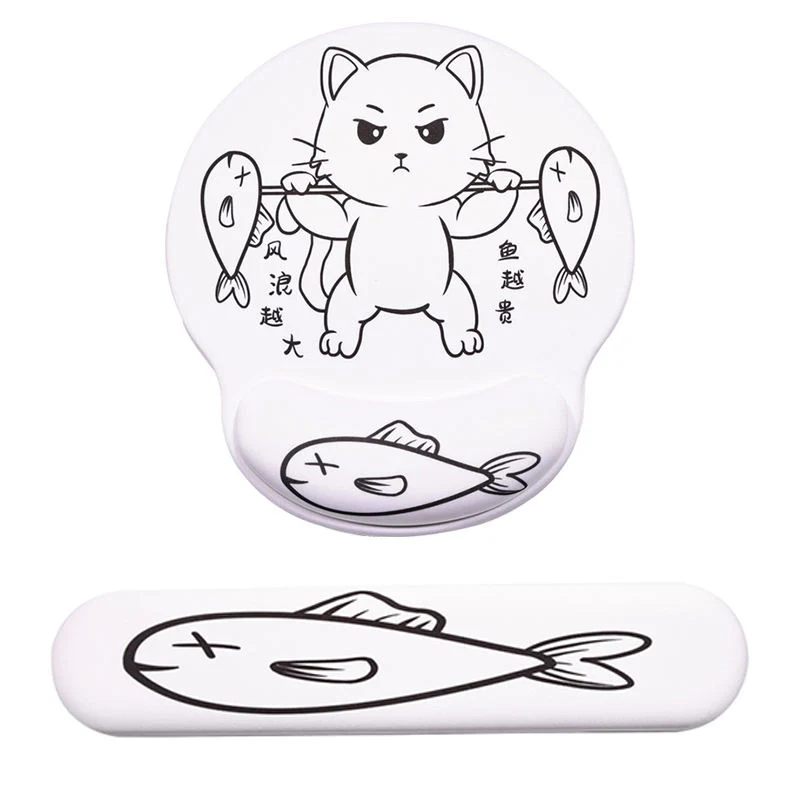 Dessin animé kawaii clavier mémoire mousse main support poignet souris Jeu de pads pour PC de jeu de bureau tapis souris PC