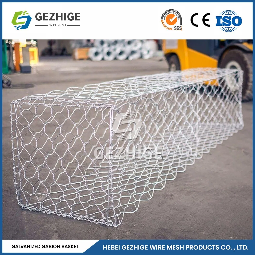 Gezhige 100X120 mm Gabion Wire Suppliers 2.0-4.0mm Wire Thickness PVC Coated Metal Wire Gabion China 2.0*1.0*0.5 M Gabion Wire Mesh Box