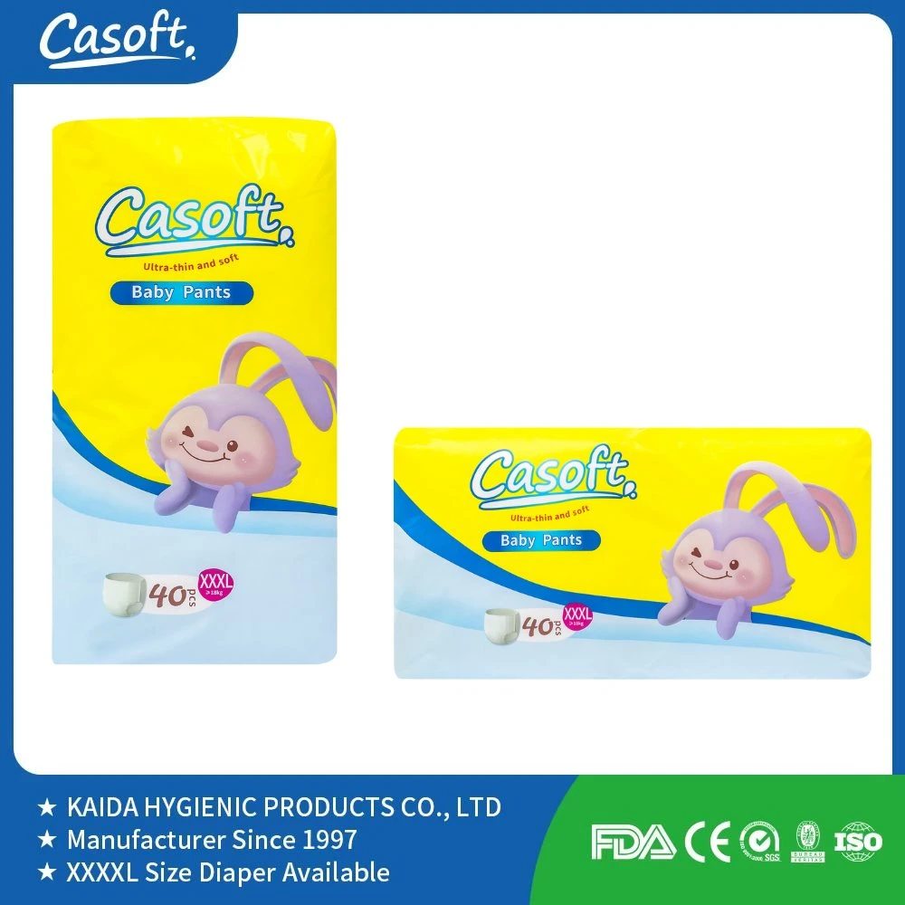 Casoft Ultra Thin Good Quality Baby Pant Diaper Factory Price Customized Logo OEM ODM Super Absorbent Disposable Infant Nappy for Old Kids Manufacturer