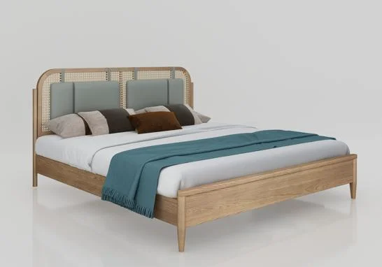 Muebles de hospitalidad Comercial de madera King Size con colchón y el Cama tapizada