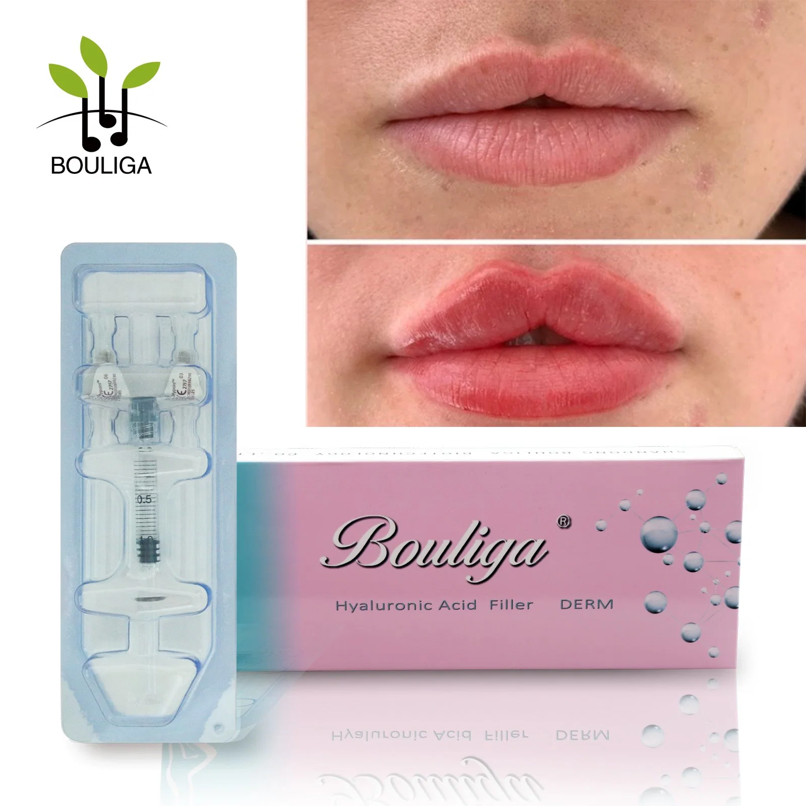 Bouliga Academy Productos Cross Linked Injectable Hyaluronic Acid Dermal Filler 1ml llenadora de ha segura y duradera