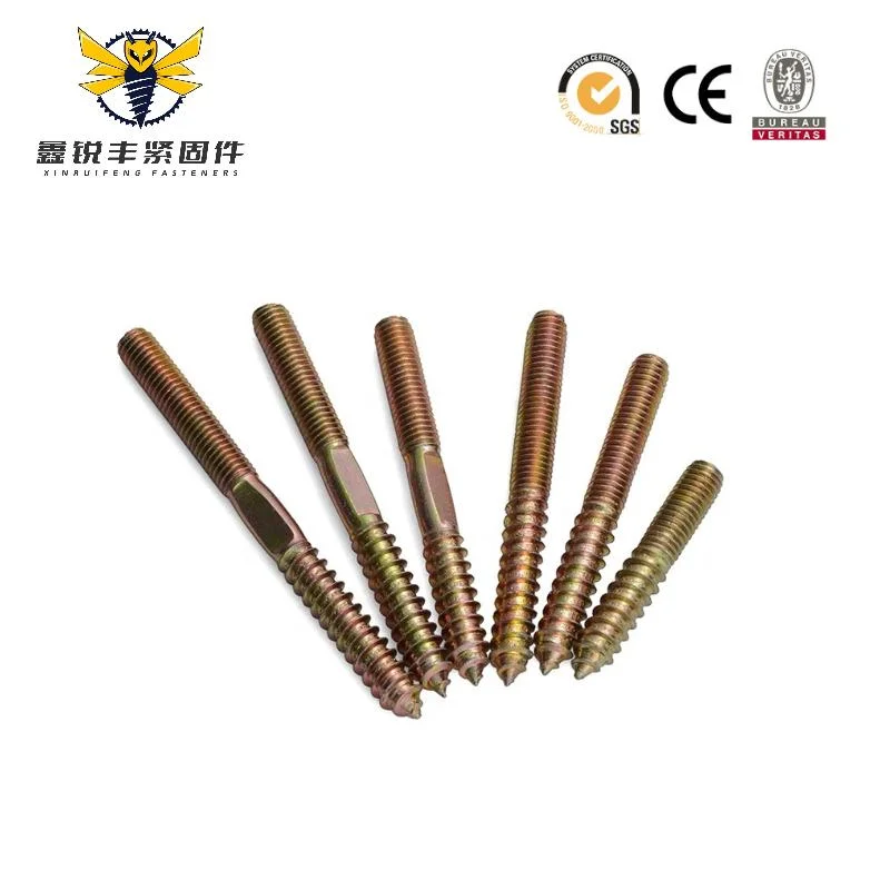 Carbon Steel Thread Double Head Hanger Bolt Dowel Screw Double Sided Screw Double Ended Stud for Wood