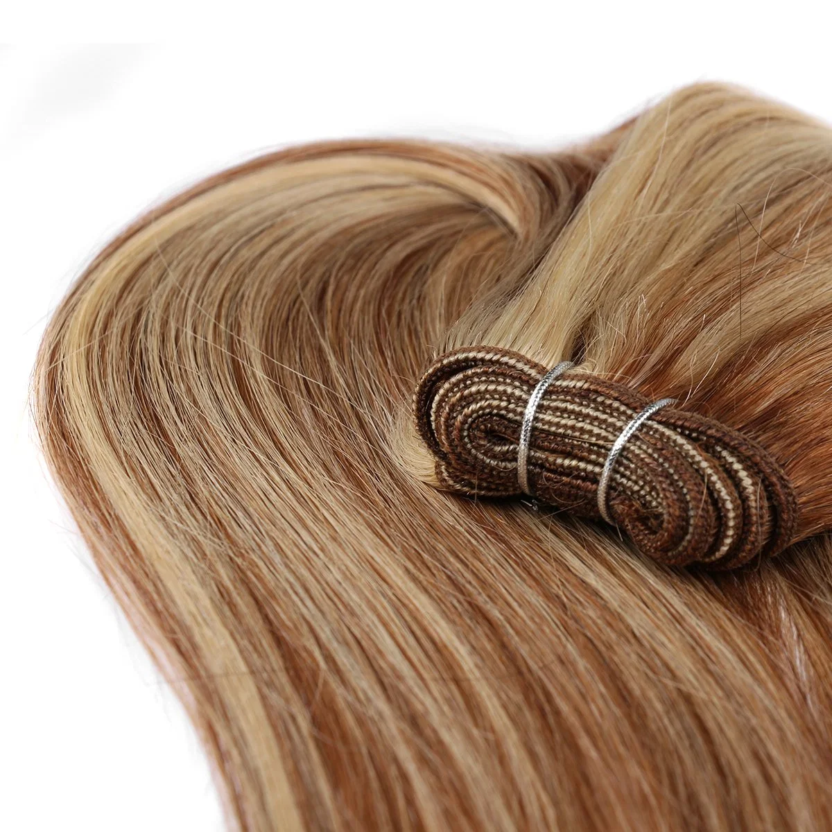 Double Drawn Russian Remy Hair Extensions Virgin Human Hair Weft