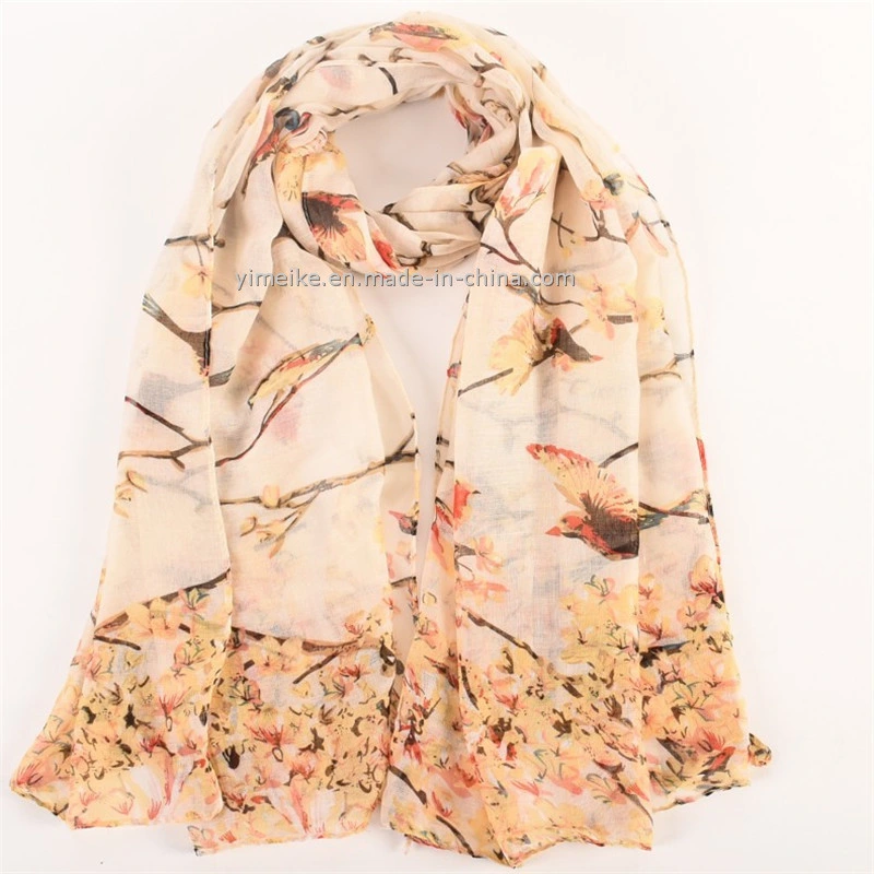 Factory Price Fashion Spring Neckchief Floral Printing Lady Scarves