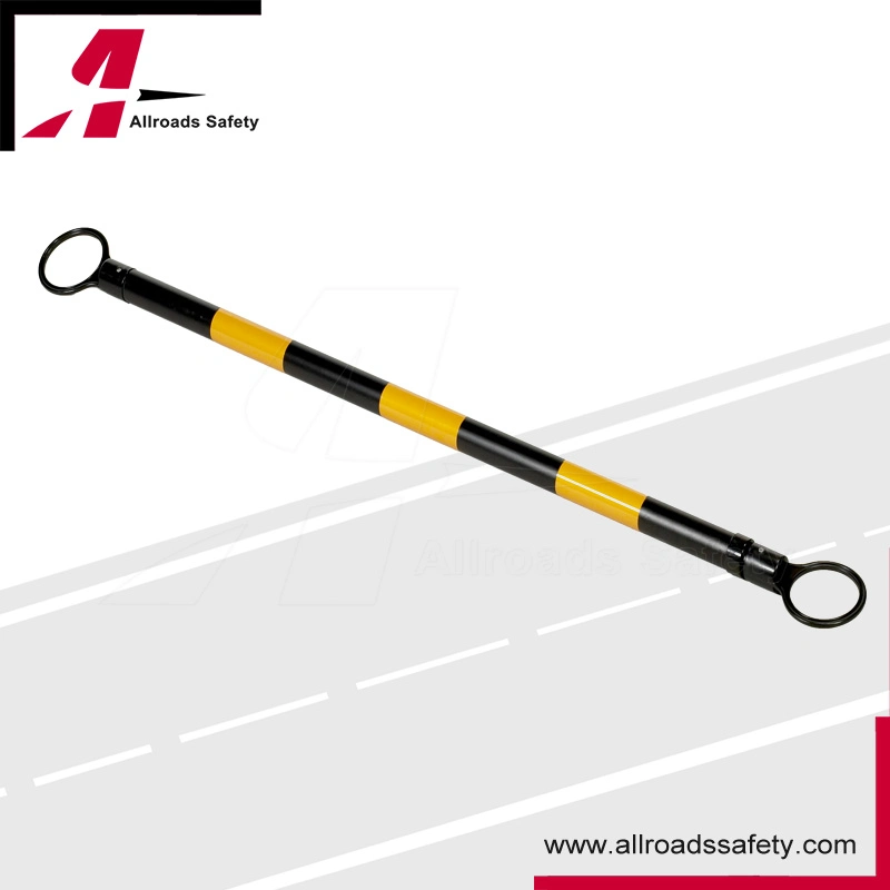 Black and Yellow Expandable Barrier Cone Bar for Traffic & Parking Lot Safety