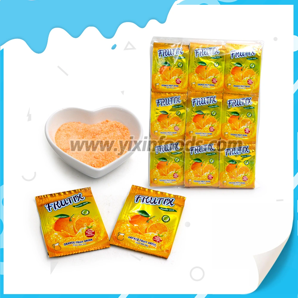 Frutix Orange Flavor Instant Juice Powder Drink in Bag Packing