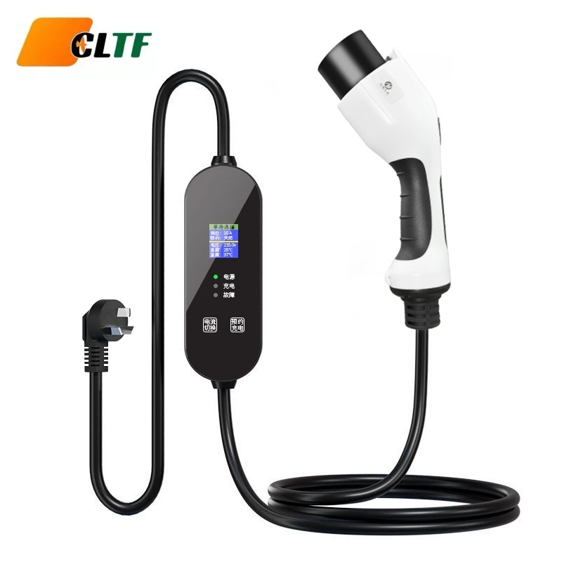 Manufacturer EU UK USA 3.5-7kw 16A 32A Type 1 2 LCD Display Electric Vehicle Level 2 1 Outdoor Waterproof Quick Fast Home Car Charging Portable EV Charger