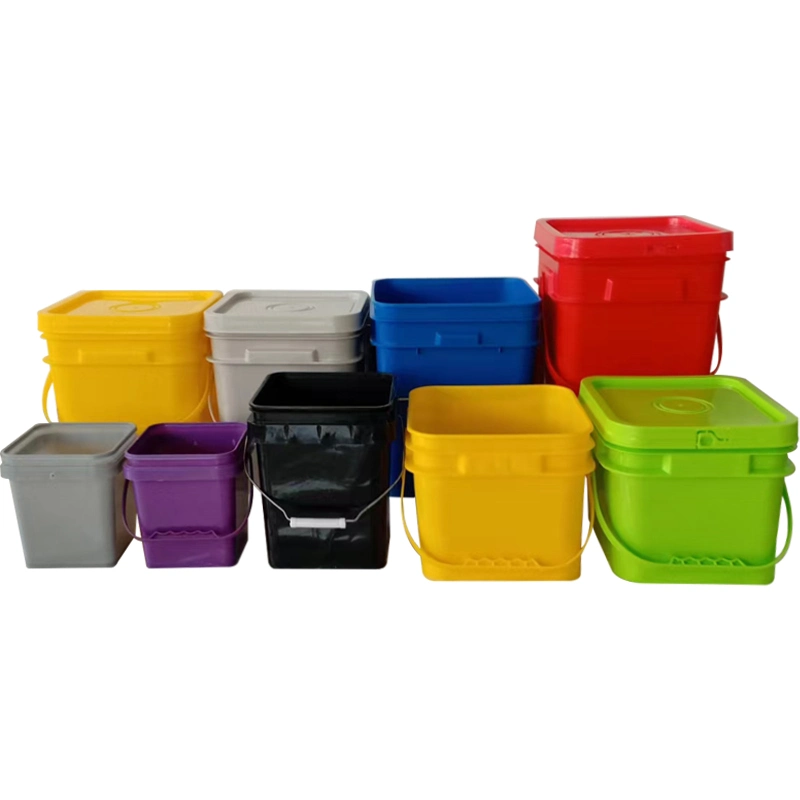 Custom Cheap Small Large 2L 5L 5 Gallon Food Grade Safe Paint Popcorn White Square Plastic Buckets with Lids Handle Price