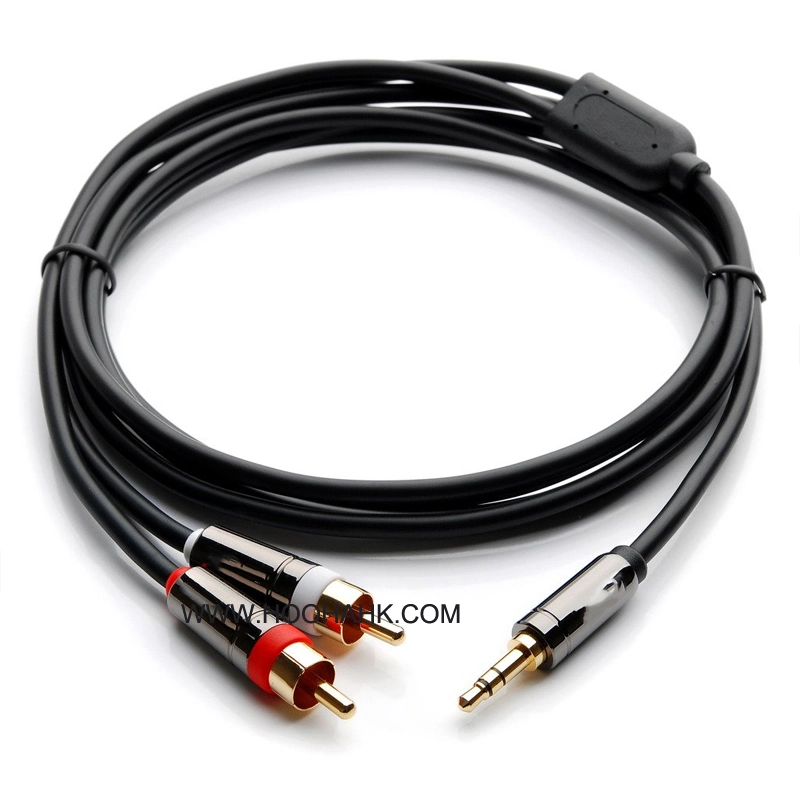3.5mm Jack Stereo Audio Male to 2 RCA Male Cable RCA Stereo Cable for Home Theater HDTV Amplifiers Hi-Fi Systems Car Audio Speak