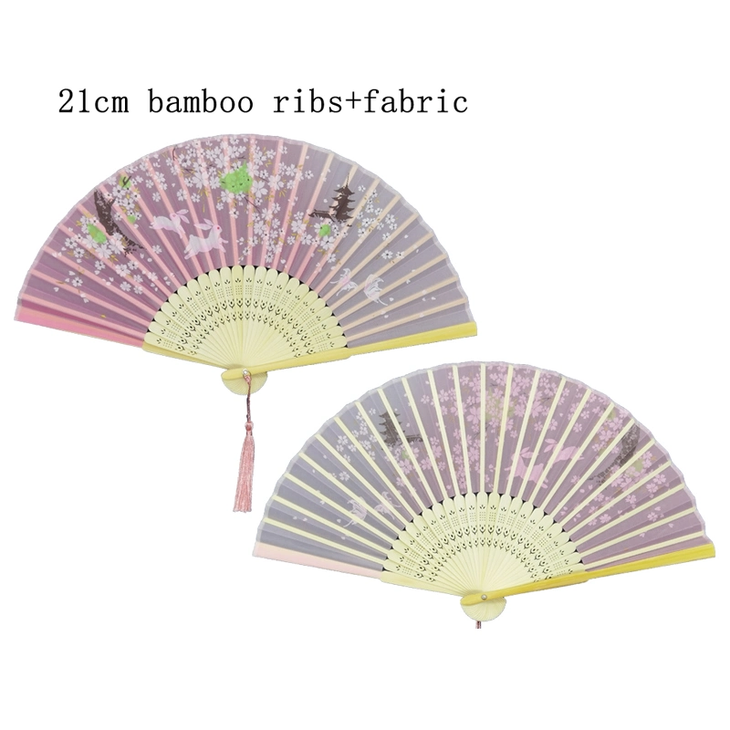 Custom Wholesale Wedding Party Fan Bamboo Paper Silk luxuoso Manual de impressão chinês Janpanese Fan mão