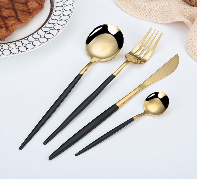 High Quality Back Golded Stainless Steel Spoon Knife Fork