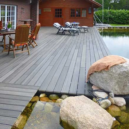 Outdoor 3D Deep Embossing Wood Grain Design Plastic Engineered Deck Floor Covering Crack-Resistant Composite Decking WPC