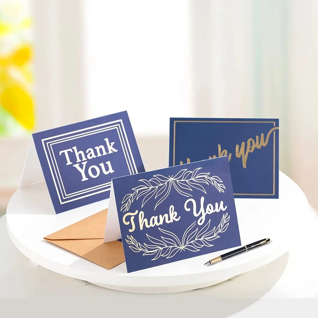 Wholesale/Supplier Gold Foil Printing Thank You Cards Custom Greeting Card