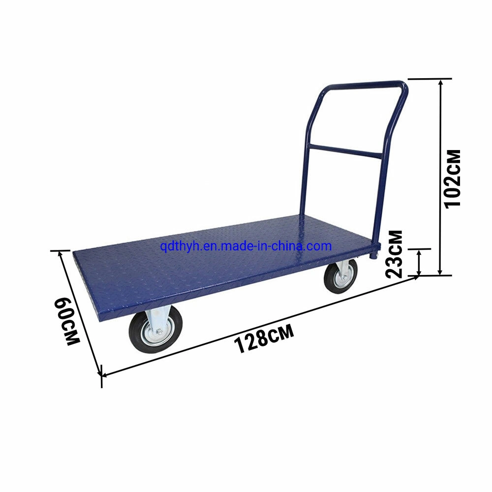 400kg Platform Trolley Heavy Duty Metal Frame Hand Truck with Blue Painting