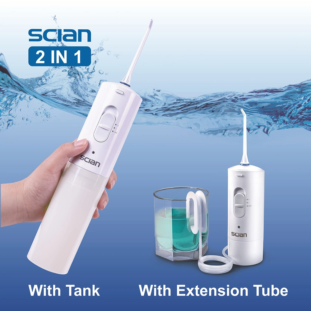 Portable Dental Flosser Irrigator Cordless Rechargeable Ipx5 Electrical Sonic Toothbrush with Water Flosser