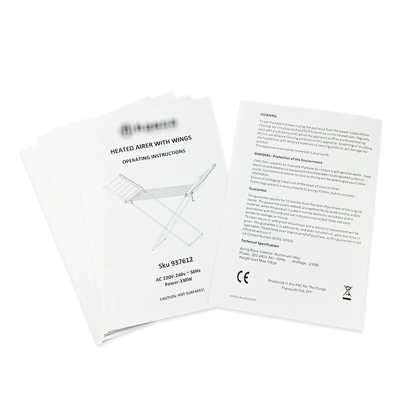 Custom High quality/High cost performance Black and White A5 Product Manual Leaflet Specification Manual