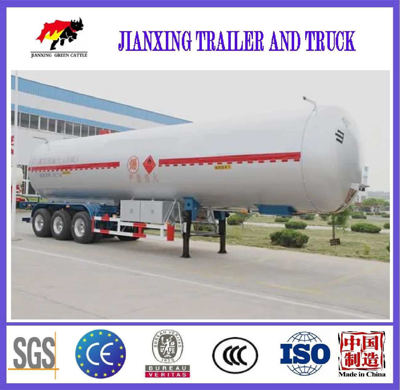 Storage Oil Liquid Fuel Gasoline LPG 50m3 60m3 Semi Tanker Trailer