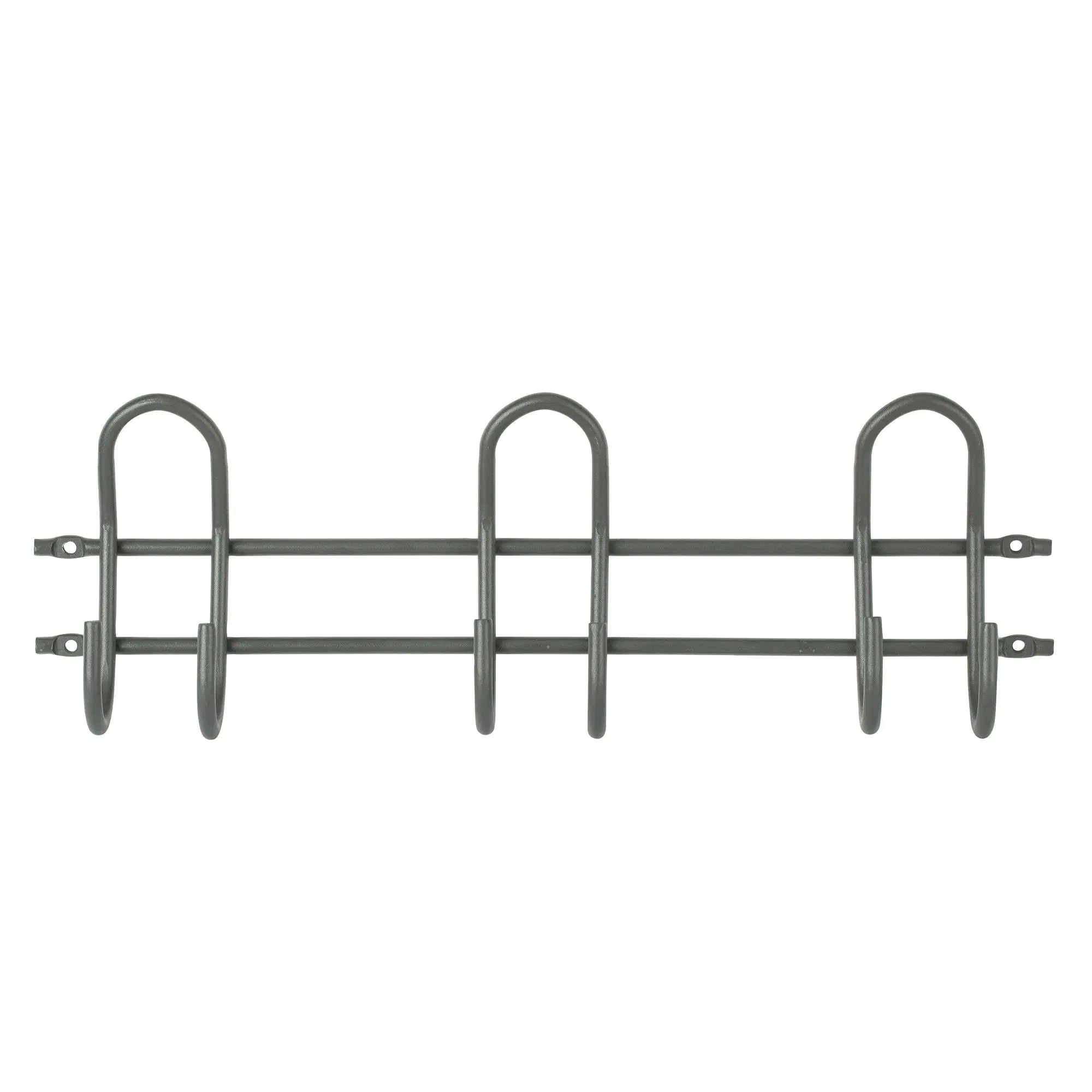 17 in. Wall Mounted Heavy Duty Multi Hook Organizer, Gray