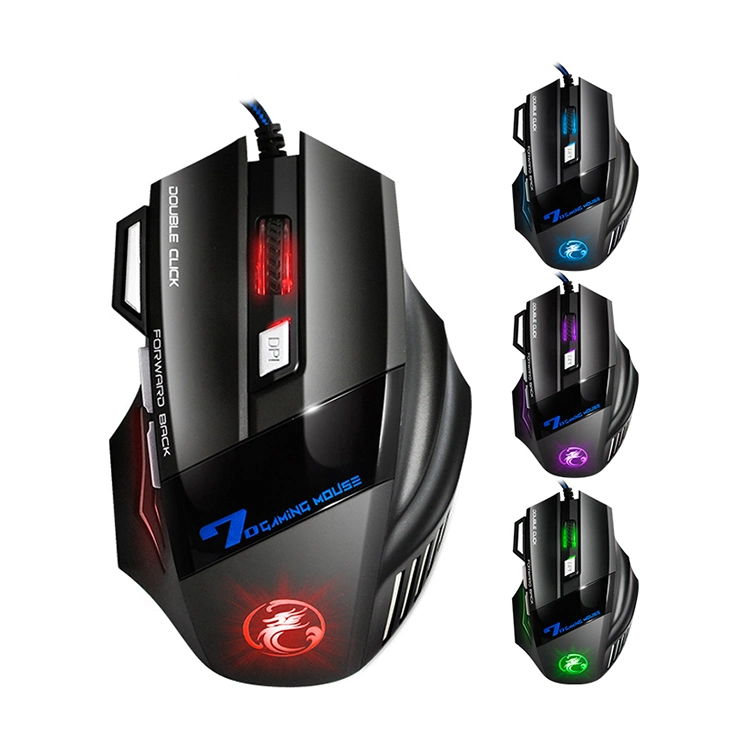 2400dpi USB Optical 7-Button Computer Gaming Mouse with Breathing Light