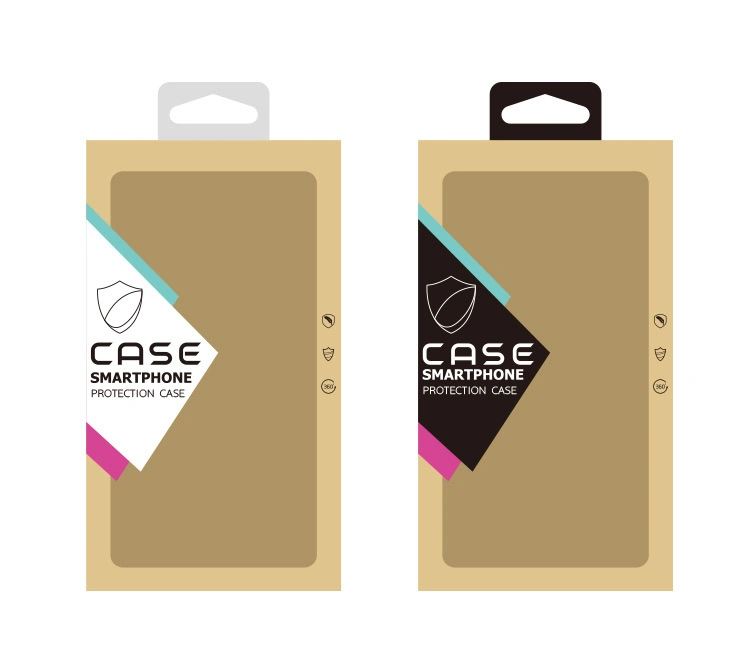 Customized Phone Case Packaging Kraft Paper Box with Clear PVC Window Cellphone Case Retail Package