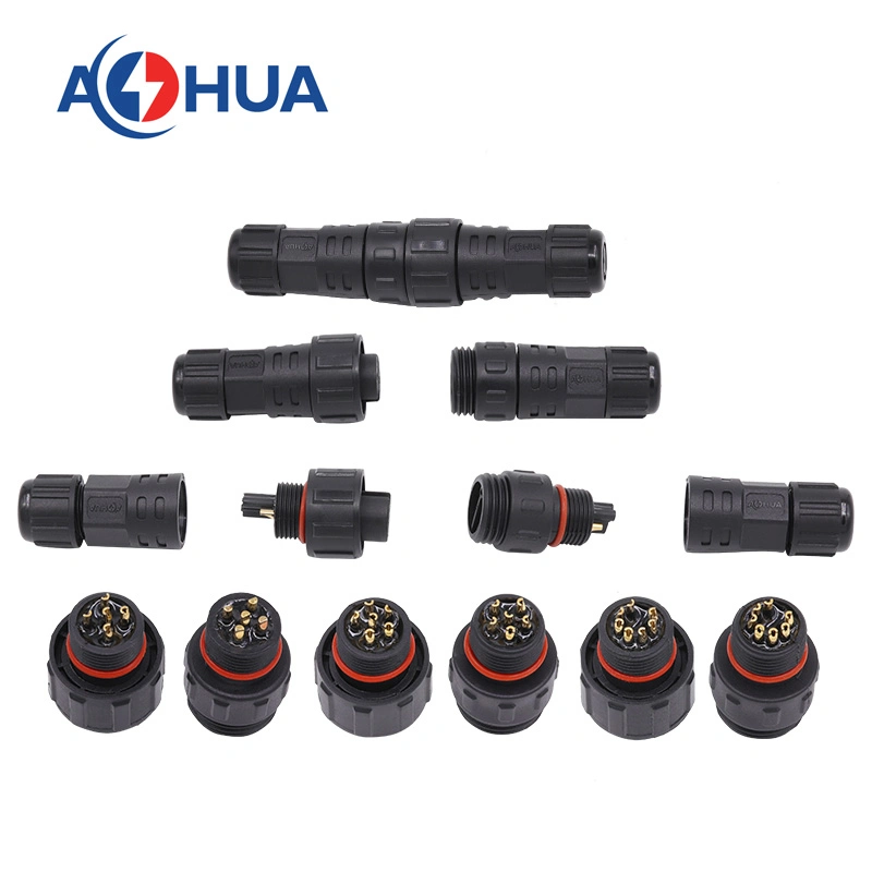 6 Pin Circular AC Power Waterproof 2.6-7.5mm M16 Connector for Outdoor LED Lighting