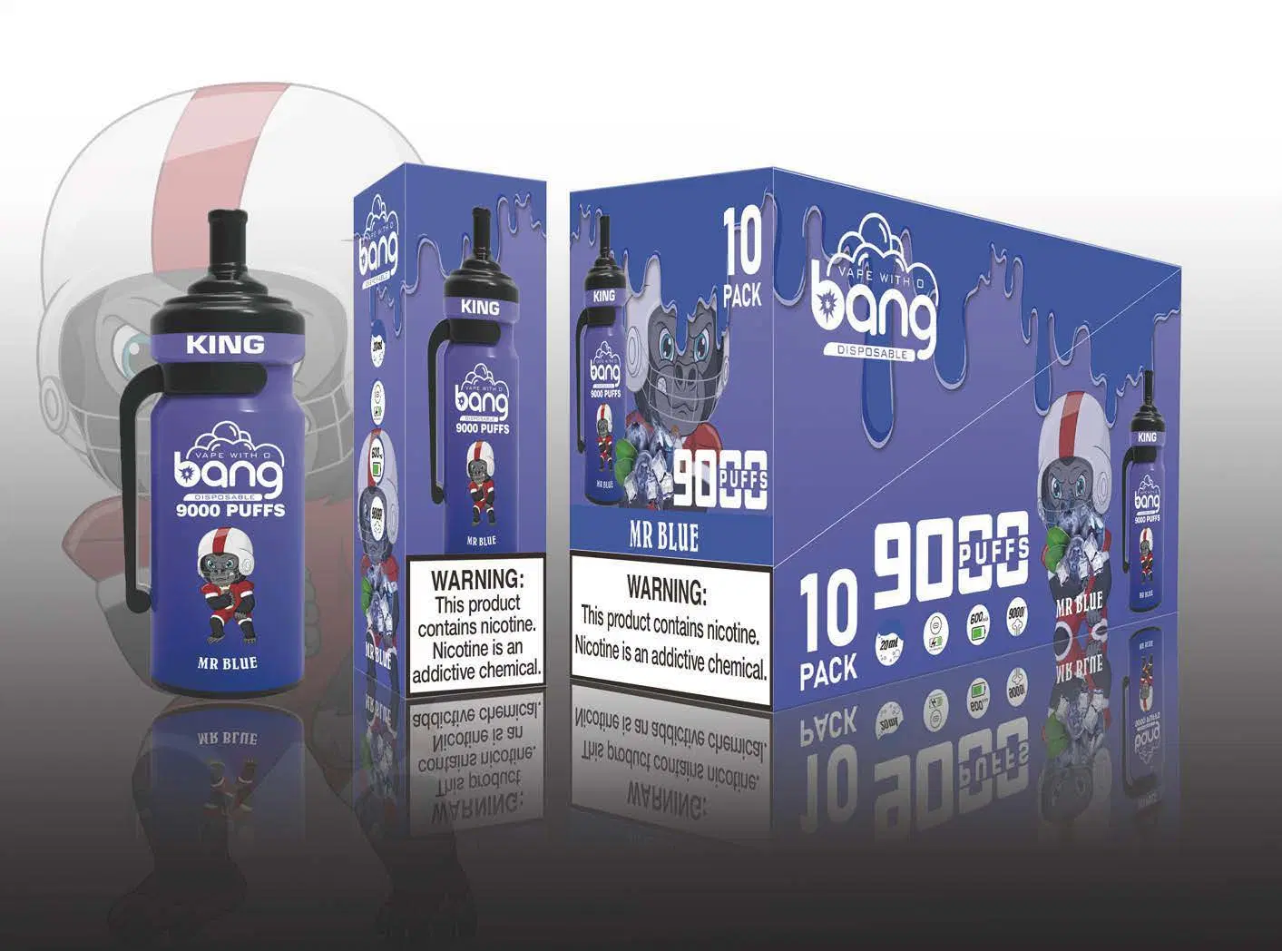 Original Bang King 9000 Puff Bar Einweg-Vape Pen 16 Flavors 20ml E-Saft wiederaufladbare E Zigarette Großhandel i Vape