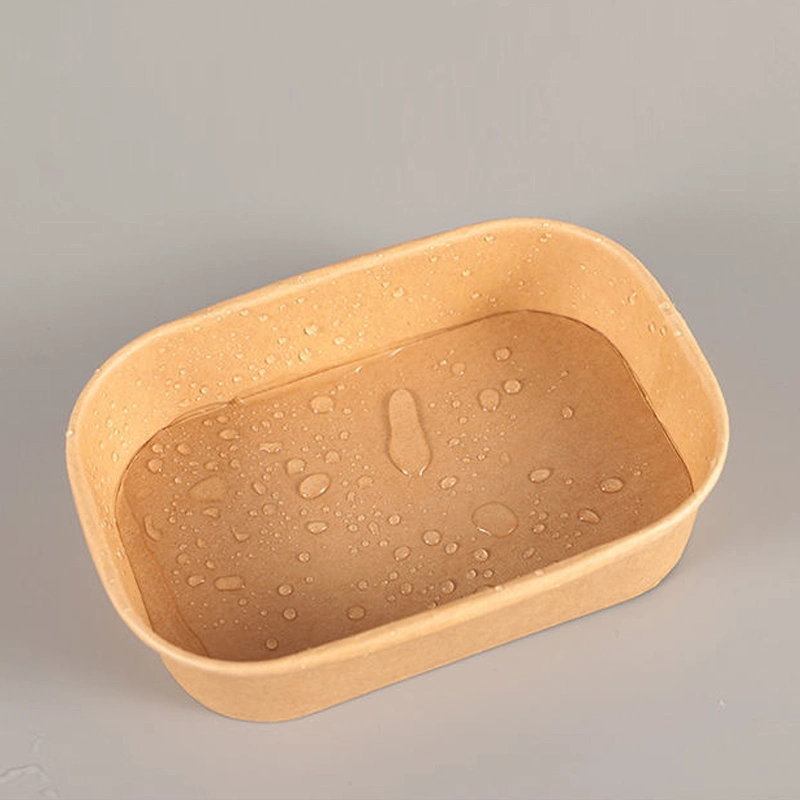 Customized Logo Kraft Paper Salad Rectangle Food Container Wholesale/Supplier