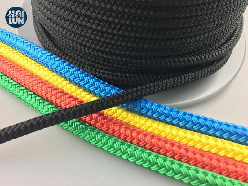 Good Strength and High Abrasion Nylon Polypropylene Polyester Double Braided Boad Rope