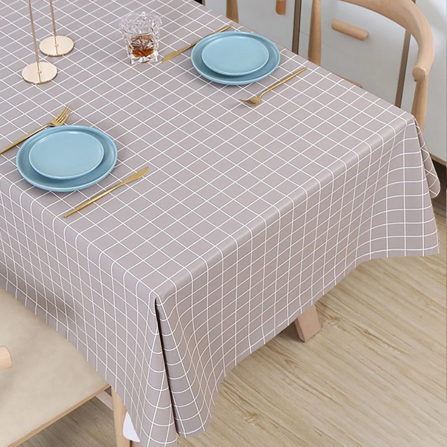 PVC Table Cloth, Waterproof Oilcloth Table Cover Wipe Clean Tablecloth Rectangle & Square Tablecloth Plastic for Kitchen, Dining, Party, Holiday, Christmas