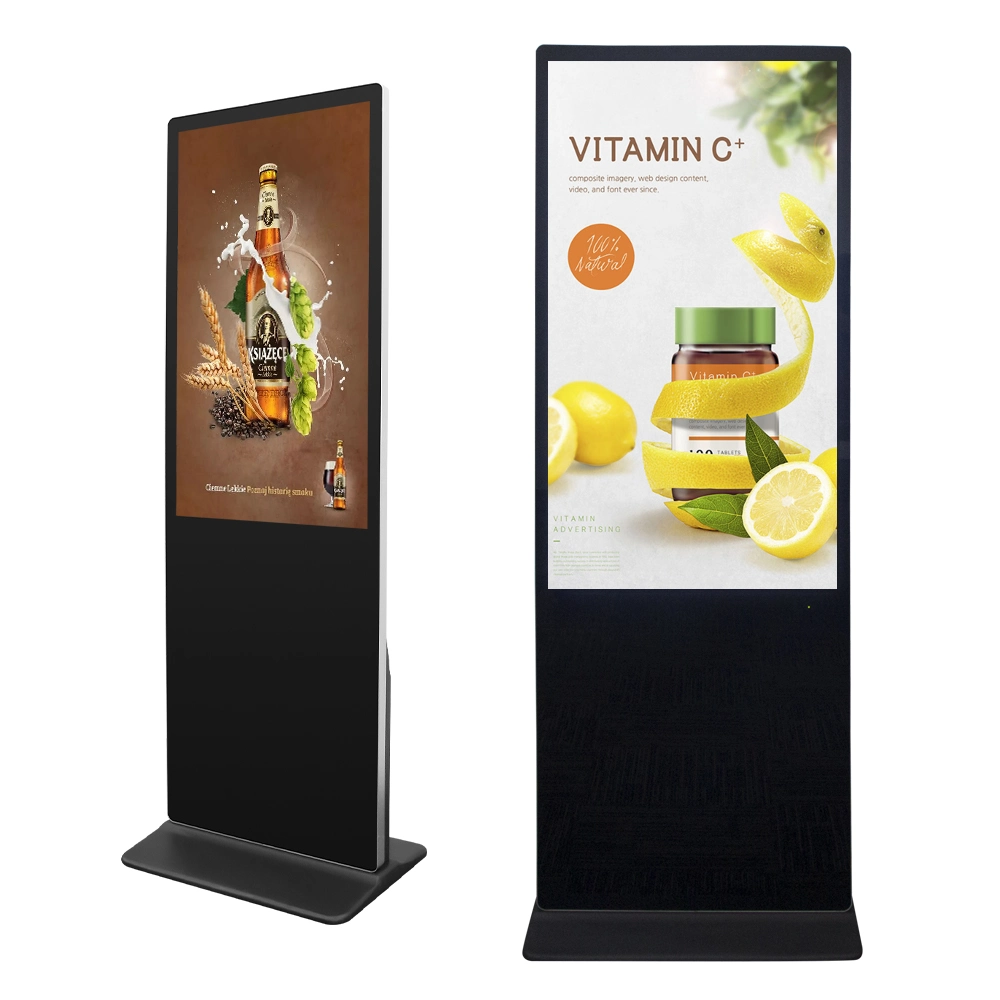 Senke Custom Logo USB*2, RJ45*1 Capacitive or Infrared Touch Floor Stand LCD Indoor Digital Signage 55 Inch