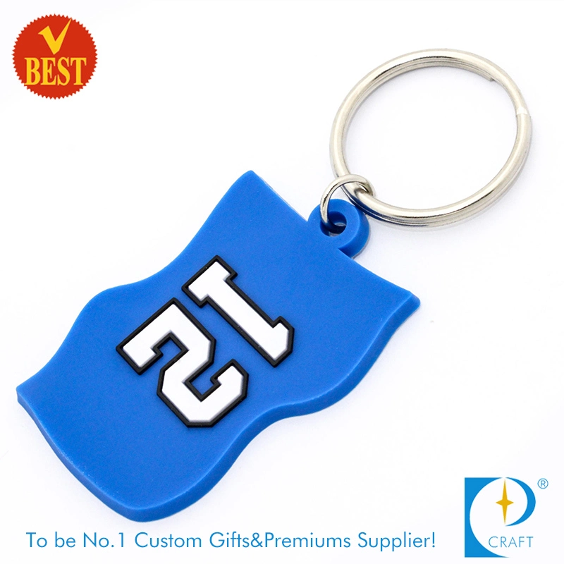 Wholesale/Supplier High quality/High cost performance  Round Shape Rubber Key Chain Promotion Gift with Publicity Logo