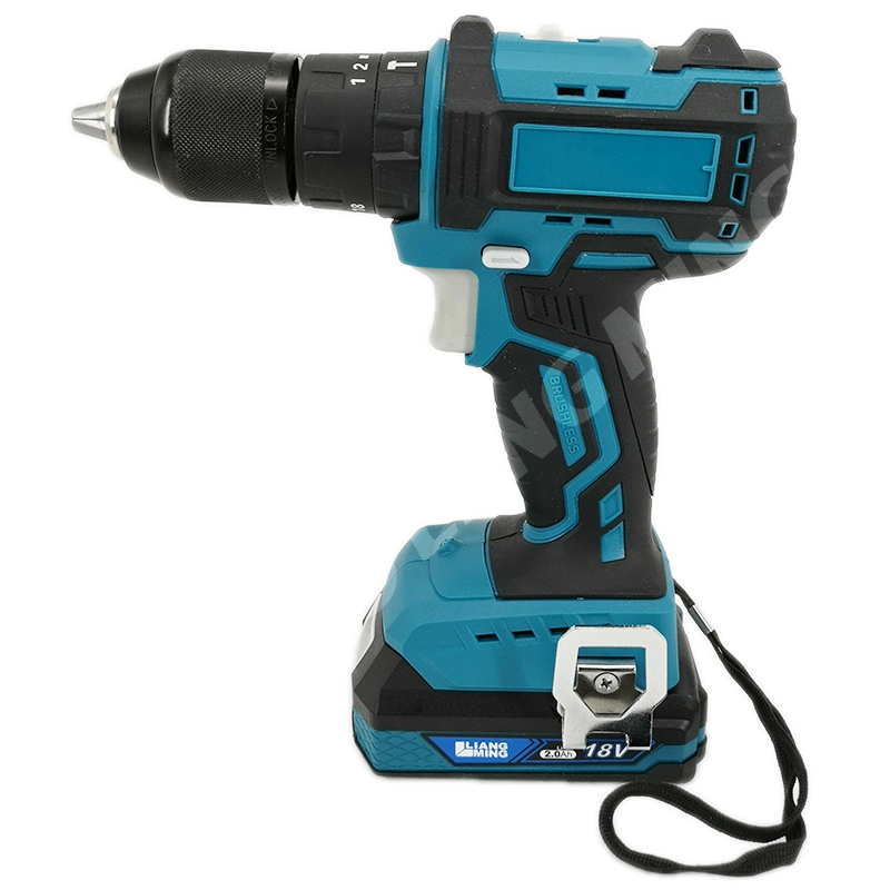 18V/20V Rechargeable Lithium Battery 45nm Brushless Drill with Hammer Function